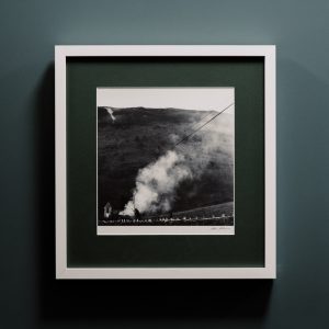 held Framed Silver Gelatin Print. Traditional darkroom print made by the artist and signed on front. Printed onto 11×14″ Ilford Multigrade Fibre Based Classic Matt Double-weight 255gsm, front mounted, rear dry mounted and framed with museum anti reflective glass.